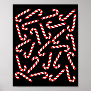 Christmas Candy Cane Costume Men Women Kids Xmas C Poster