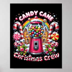 Christmas Candy Cane Crew House Candy Security Can Poster