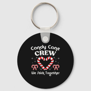 Christmas Candy Cane Crew Stick Together Xmas Wome Keychain