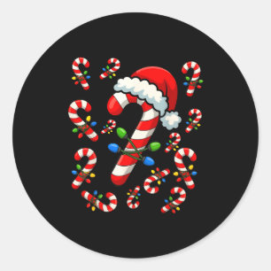 Christmas Candy Cane Crew Xmas Holiday Family Matc Classic Round Sticker