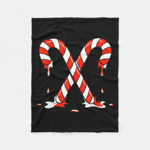 Christmas Candy Cane Drip Boys Girls Kids  Fleece Blanket