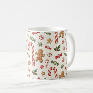 Christmas Candy Cane, Gingerbread & Holiday Treats Coffee Mug