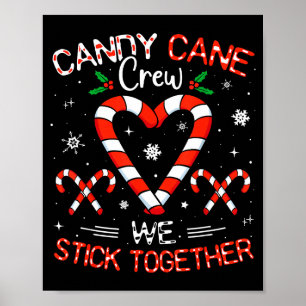 Christmas Candy Cane Heart Crew Family Matching Pa Poster