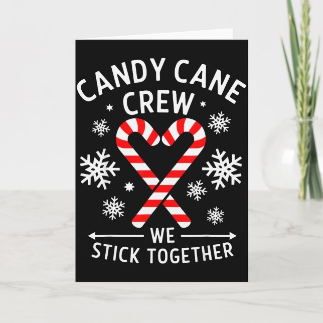 Christmas Candy Cane Heart Holiday Family Matching Card (Front)