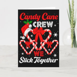 Christmas Candy Cane Heart Holiday Family Matching Card