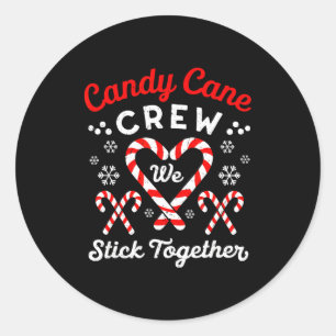 Christmas Candy Cane Heart Holiday Family Matching Classic Round Sticker