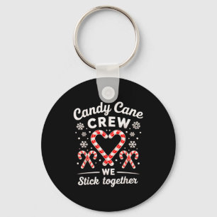 Christmas Candy Cane Heart Holiday Family Matching Keychain