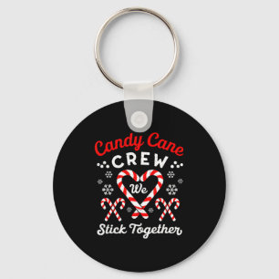 Christmas Candy Cane Heart Holiday Family Matching Keychain
