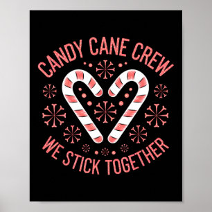 Christmas Candy Cane Heart Holiday Family Matching Poster