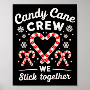 Christmas Candy Cane Heart Holiday Family Matching Poster