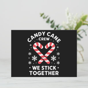 Christmas Candy Cane Heart We Stick Together  Holiday Card