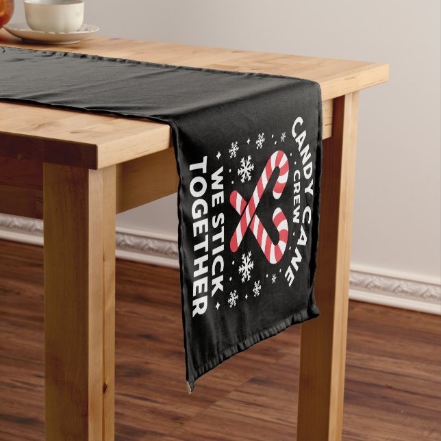 Christmas Candy Cane Heart We Stick Together  Short Table Runner (In Situ)