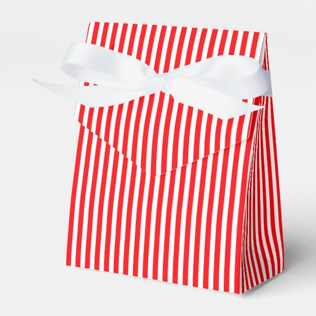 Christmas Candy Cane in Christmas Red Favor Box (Front Side)