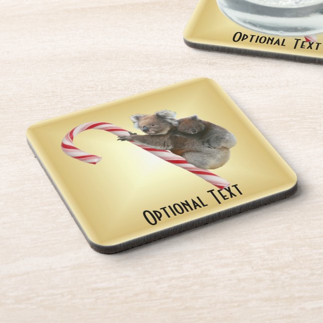 Christmas Candy Cane Koalas Coaster (Left Side)