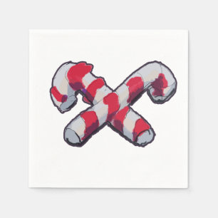 Christmas Candy Cane Napkin