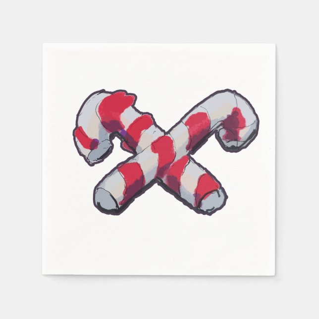 Christmas Candy Cane Napkin (Front)