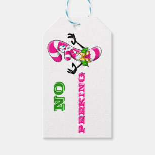 Christmas Candy Cane No Peeking Gift Tag