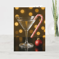 Christmas Candy Cane On a Martini Glass