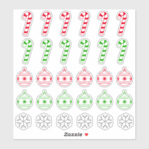 Christmas Candy Cane, Ornament, Snowflake Symbols