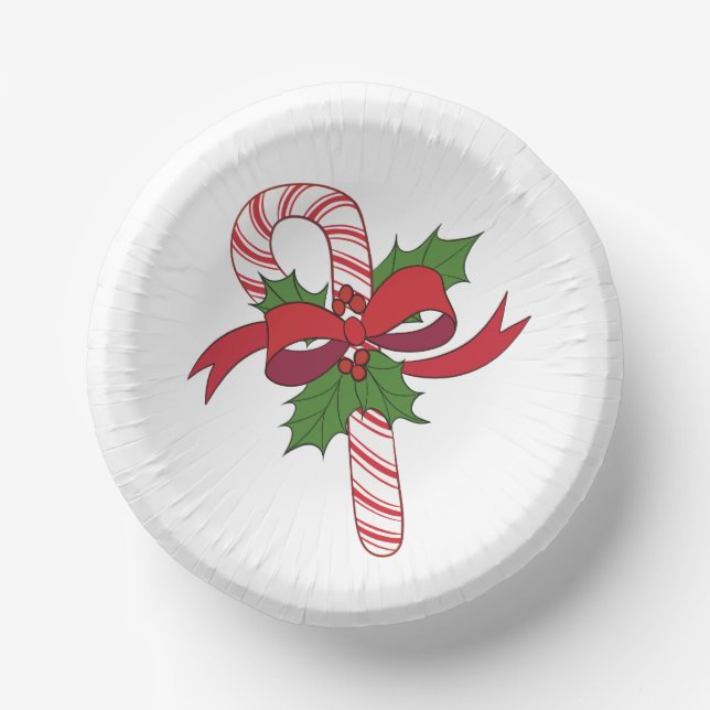 Christmas Candy Cane Paper Plate (Front)