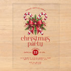 Christmas Candy Cane Party Invitation