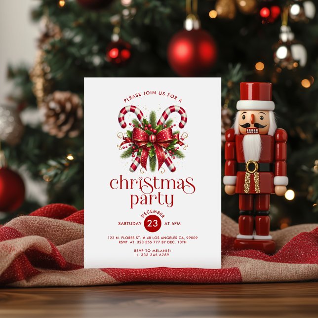 Christmas Candy Cane Party Invitation (Creator Uploaded)