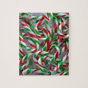 Christmas candy cane pattern jigsaw puzzle