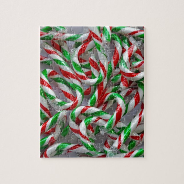 Christmas candy cane pattern jigsaw puzzle (Vertical)