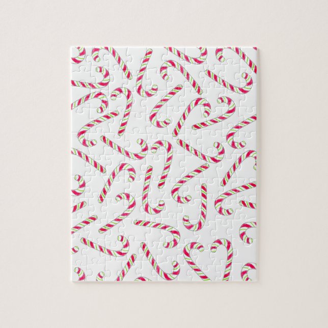 Christmas candy cane pattern jigsaw puzzle (Vertical)