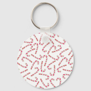 Christmas candy cane pattern keychain