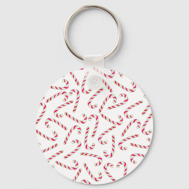 Christmas candy cane pattern keychain (Front)