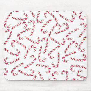 Christmas candy cane pattern mouse pad