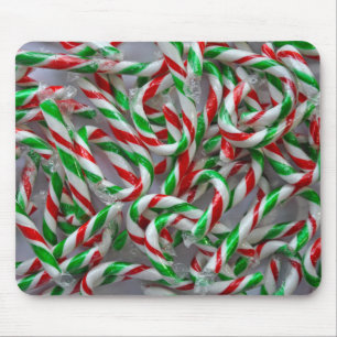 Christmas candy cane pattern mouse pad