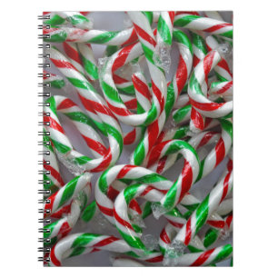 Christmas candy cane pattern notebook