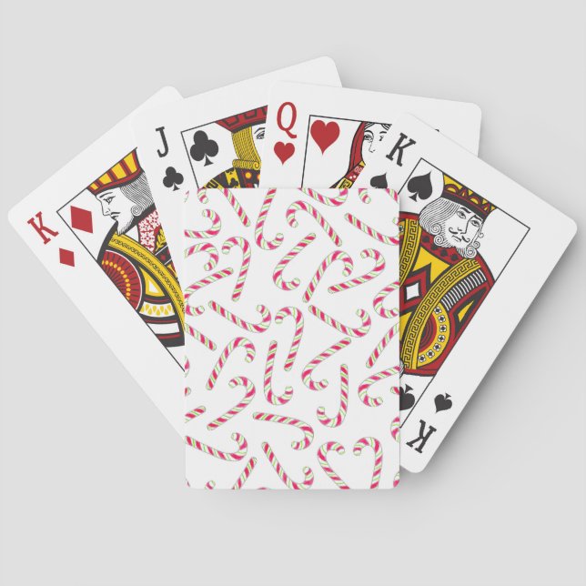 Christmas candy cane pattern playing cards (Back)