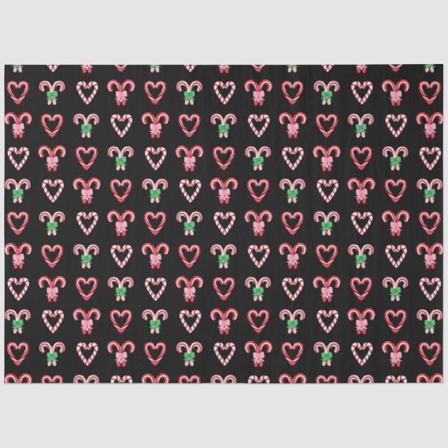 Christmas Candy Cane Pattern Tissue Paper (Front)