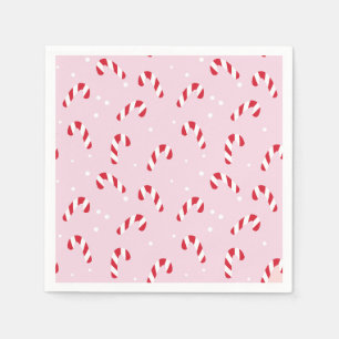 Christmas Candy Cane Pink  Napkin