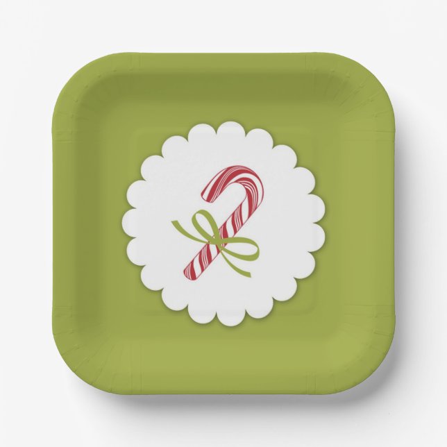 Christmas Candy Cane Plate (Front)