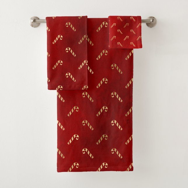 Christmas Candy Cane Red Towel (Insitu)