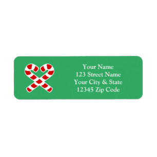Christmas candy cane return address labels