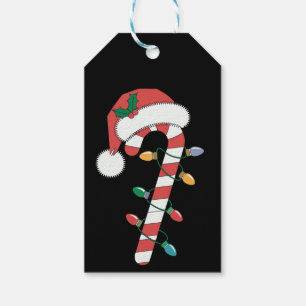 Christmas Candy Cane Santa Xmas Kids  Gift Tags