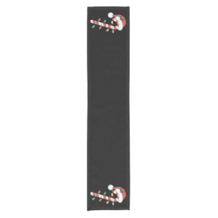 Christmas Candy Cane Santa Xmas Kids  Short Table Runner