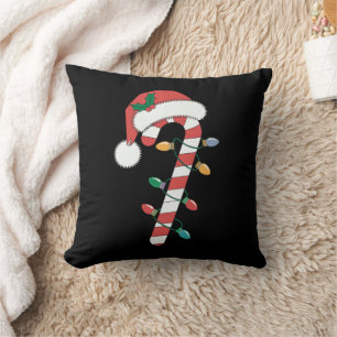 Christmas Candy Cane Santa Xmas Kids Throw Pillow