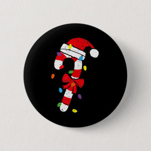 Christmas Candy Cane Santa Xmas Kids Toddler Youth 2 Inch Round Button
