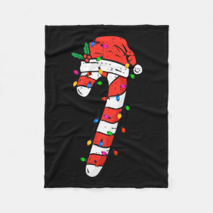 Christmas Candy Cane Santa Xmas Kids Toddler Youth Fleece Blanket