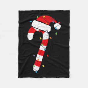 Christmas Candy Cane Santa Xmas Kids Toddler Youth Fleece Blanket