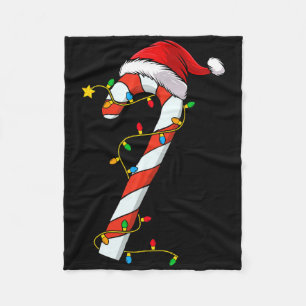 Christmas Candy Cane Santa Xmas Kids Toddler Youth Fleece Blanket