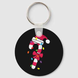 Christmas Candy Cane Santa Xmas Kids Toddler Youth Keychain