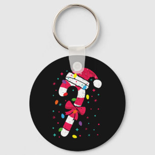 Christmas Candy Cane Santa Xmas Kids Toddler Youth Keychain