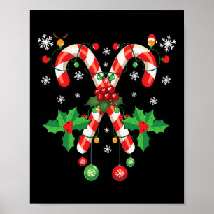 Christmas Candy Cane Santa Xmas Toddler Kids Youth Poster